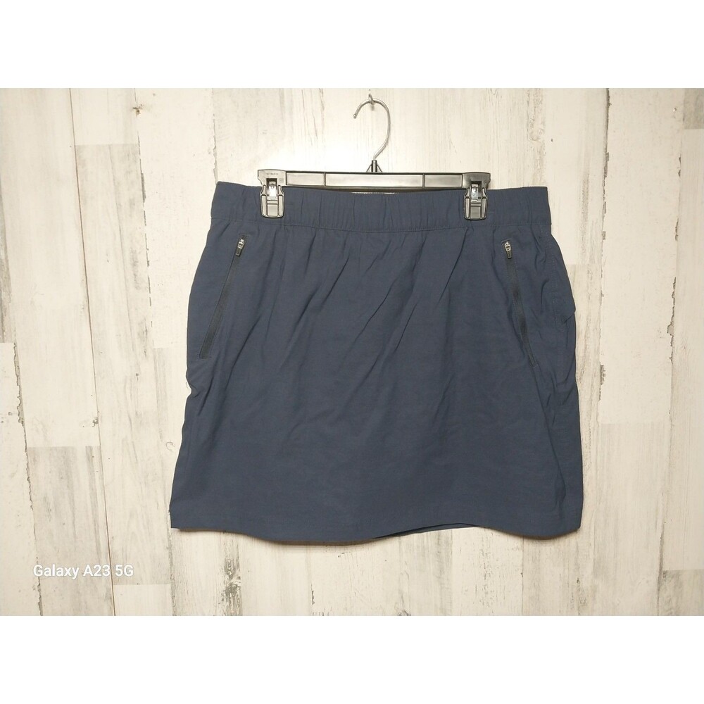 Eddie Bauer Skort Women's Size 16 Blue Mini Skirt Shorts Zip Pockets Outdoor